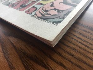 Condition of pages and corners of comic book.
