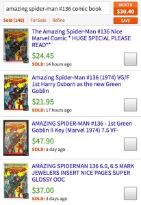 Looking up Spider-Man prices
